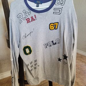 Polo by Ralph Lauren Gray Graphic Crewneck Sweater